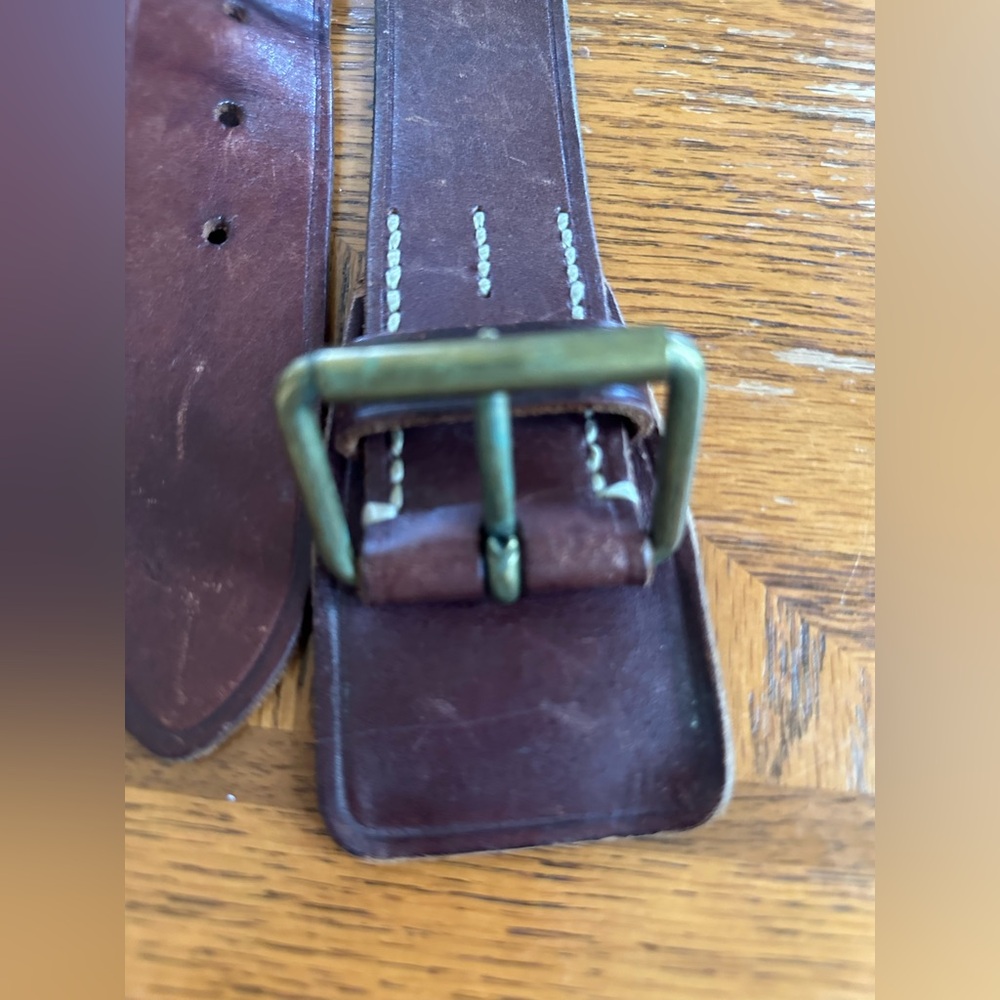 Vintage Polo Ralph Lauren brown leather belt men’s brass buckle size 59inch - Picture 12 of 12